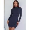 imageANRABESS Women Long Sleeve Mock Neck Bodycon Mini Dress 2025 Fall Ribbed Slim Fit Pencil Cocktail Club Night DressesNavy Blue