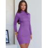 imageANRABESS Women Long Sleeve Mock Neck Bodycon Mini Dress 2025 Fall Ribbed Slim Fit Pencil Cocktail Club Night DressesPurple