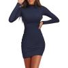imageANRABESS Women Long Sleeve Mock Neck Bodycon Mini Dress 2025 Fall Ribbed Slim Fit Pencil Cocktail Club Night DressesNavy Blue