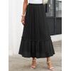 imageANRABESS Maxi Skirts for Women Tulle Long Tiered Elastic High Waisted A Line Flowy Dressy Casual Skirt 2025 Fall TrendyBlack