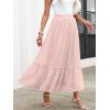 imageANRABESS Maxi Skirts for Women Tulle Long Tiered Elastic High Waisted A Line Flowy Dressy Casual Skirt 2025 Fall TrendyLight Pink