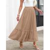 imageANRABESS Maxi Skirts for Women Tulle Long Tiered Elastic High Waisted A Line Flowy Dressy Casual Skirt 2025 Fall TrendyNutmeg