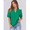 imageANRABESS Puff Short Sleeve Shirts for Women Dressy Casual Tops V Neck Ruffle Blouse 2025 Summer Trendy Clothes Green Medium
