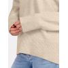 imageANRABESS Sweaters for Women 2025 Fall Long Sleeve Casual Loose Fit Knitted High Low Hem Basic Pullover Sweater TopsLight Beige
