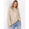 imageANRABESS Sweaters for Women 2025 Fall Long Sleeve Casual Loose Fit Knitted High Low Hem Basic Pullover Sweater TopsLight Beige