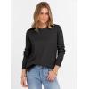 imageANRABESS Sweaters for Women 2025 Fall Long Sleeve Crewneck Knit Casual Loose Side Button Basic Pullover Tops Trendy OutfitsBlack