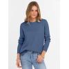 imageANRABESS Sweaters for Women 2025 Fall Long Sleeve Crewneck Knit Casual Loose Side Button Basic Pullover Tops Trendy OutfitsBlue