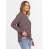 imageANRABESS Sweaters for Women 2025 Fall Long Sleeve Crewneck Knit Casual Loose Side Button Basic Pullover Tops Trendy OutfitsBrown