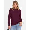 imageANRABESS Sweaters for Women 2025 Fall Long Sleeve Crewneck Knit Casual Loose Side Button Basic Pullover Tops Trendy OutfitsWine Red