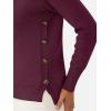 imageANRABESS Sweaters for Women 2025 Fall Long Sleeve Crewneck Knit Casual Loose Side Button Basic Pullover Tops Trendy OutfitsWine Red
