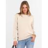 imageANRABESS Sweaters for Women 2025 Fall Long Sleeve Crewneck Knit Casual Loose Side Button Basic Pullover Tops Trendy OutfitsYellow Apricot