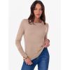 imageANRABESS Sweaters for Women Long Sleeve Crewneck Fitted Business Casual Pullover Tops 2025 Fall Outfits with Button CuffAlmond