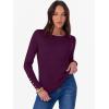 imageANRABESS Sweaters for Women Long Sleeve Crewneck Fitted Business Casual Pullover Tops 2025 Fall Outfits with Button CuffDark Purple
