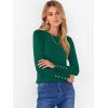 imageANRABESS Sweaters for Women Long Sleeve Crewneck Fitted Business Casual Pullover Tops 2025 Fall Outfits with Button CuffGreen