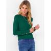 imageANRABESS Sweaters for Women Long Sleeve Crewneck Fitted Business Casual Pullover Tops 2025 Fall Outfits with Button CuffGreen