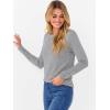 imageANRABESS Sweaters for Women Long Sleeve Crewneck Fitted Business Casual Pullover Tops 2025 Fall Outfits with Button CuffGrey