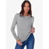 imageANRABESS Sweaters for Women Long Sleeve Crewneck Fitted Business Casual Pullover Tops 2025 Fall Outfits with Button CuffGrey
