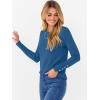 imageANRABESS Sweaters for Women Long Sleeve Crewneck Fitted Business Casual Pullover Tops 2025 Fall Outfits with Button CuffLight Blue