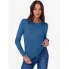 imageANRABESS Sweaters for Women Long Sleeve Crewneck Fitted Business Casual Pullover Tops 2025 Fall Outfits with Button CuffLight Blue