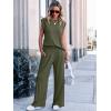 imageANRABESS Women 2 Piece Outfits Tank Top ampamp Palazzo Pants 2025 Summer Lounge Matching Sets Travel Vacation Beach ClothingDark Green