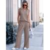 imageANRABESS Women 2 Piece Outfits Tank Top ampamp Palazzo Pants 2025 Summer Lounge Matching Sets Travel Vacation Beach ClothingLight Brown