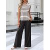 imageANRABESS Women 2 Piece Outfits Tank Top ampamp Palazzo Pants 2025 Summer Lounge Matching Sets Travel Vacation Beach ClothingStripe Black and White