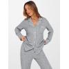 imageANRABESS Women Pajama Lounge Sets 2025 Fall 2 Piece Outfits Ribbed Long Sleeve Matching PJ Set Sleepwear LoungewearGrey