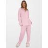 imageANRABESS Women Pajama Lounge Sets 2025 Fall 2 Piece Outfits Ribbed Long Sleeve Matching PJ Set Sleepwear LoungewearPink