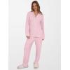 imageANRABESS Women Pajama Lounge Sets 2025 Fall 2 Piece Outfits Ribbed Long Sleeve Matching PJ Set Sleepwear LoungewearPink