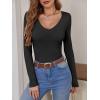 imageANRABESS Womens Fitted Sweaters 2025 Fall Long Sleeve V Neck Basic Tops Lightweight Knitted Slim Dressy Casual Work ShirtsBlack