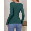 imageANRABESS Womens Fitted Sweaters 2025 Fall Long Sleeve V Neck Basic Tops Lightweight Knitted Slim Dressy Casual Work ShirtsDark Green