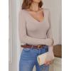 imageANRABESS Womens Fitted Sweaters 2025 Fall Long Sleeve V Neck Basic Tops Lightweight Knitted Slim Dressy Casual Work ShirtsGrey Khaki