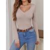 imageANRABESS Womens Fitted Sweaters 2025 Fall Long Sleeve V Neck Basic Tops Lightweight Knitted Slim Dressy Casual Work ShirtsGrey Khaki