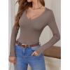 imageANRABESS Womens Fitted Sweaters 2025 Fall Long Sleeve V Neck Basic Tops Lightweight Knitted Slim Dressy Casual Work ShirtsNutmeg