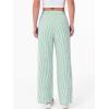 imageANRABESS Womens Gingham Striped Boxer Pants Pajama Lounge PJ Bottoms Plaid Wide Leg Casual Cute Fall Trousers with PocketsGreen White Stripe
