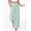 imageANRABESS Womens Gingham Striped Boxer Pants Pajama Lounge PJ Bottoms Plaid Wide Leg Casual Cute Fall Trousers with PocketsGreen White Stripe