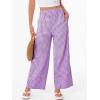 imageANRABESS Womens Gingham Striped Boxer Pants Pajama Lounge PJ Bottoms Plaid Wide Leg Casual Cute Fall Trousers with PocketsPurple White Plaid