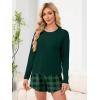 imageANRABESS Womens Long Sleeve Pajama Sets 2025 Fall 2 Piece Outfits Lounge Matching Short Set Striped Pjs Loungewear SleepwearGreen Plaid
