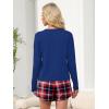 imageANRABESS Womens Long Sleeve Pajama Sets 2025 Fall 2 Piece Outfits Lounge Matching Short Set Striped Pjs Loungewear SleepwearRed Blue Plaid