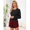 imageANRABESS Womens Long Sleeve Pajama Sets 2025 Fall 2 Piece Outfits Lounge Matching Short Set Striped Pjs Loungewear SleepwearRed Plaid