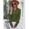 imageANRABESS Womens Long Sleeve Polo Sweaters Knit Button Shirt Lightweight Dressy Casual Basic Pullover Tops 2025 Fall FashionArmy Green