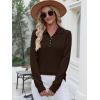 imageANRABESS Womens Long Sleeve Polo Sweaters Knit Button Shirt Lightweight Dressy Casual Basic Pullover Tops 2025 Fall FashionCoffee