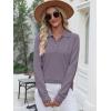 imageANRABESS Womens Long Sleeve Polo Sweaters Knit Button Shirt Lightweight Dressy Casual Basic Pullover Tops 2025 Fall FashionNutmeg