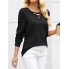 imageANRABESS Womens Long Sleeve Shirts V Neck Criss Cross Loose Fit Tops 2025 Fall Trendy Tees Dressy Casual Blouses TShirtsBlack