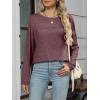 imageANRABESS Womens Long Sleeve T Shirts Split Side Tunic Tops 2025 Fall OutfitsBurgundy