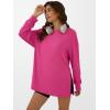 imageANRABESS Womens Oversized Long Sleeve shirts Fall Workout Tunic Tops Athletic Gym Tshirts Soft Basic Tees 2025 OutfitsHot Pink
