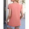 imageANRABESS Womens Short Sleeve Tops Summer Dressy Casual Business Crewneck Pleated Work Shirts Coral Medium