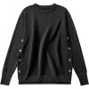 imageANRABESS Sweaters for Women 2025 Fall Long Sleeve Crewneck Knit Casual Loose Side Button Basic Pullover Tops Trendy OutfitsBlack