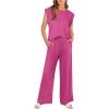 imageANRABESS Women 2 Piece Outfits Tank Top ampamp Palazzo Pants 2025 Summer Lounge Matching Sets Travel Vacation Beach ClothingHot Pink