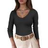 imageANRABESS Womens Fitted Sweaters 2025 Fall Long Sleeve V Neck Basic Tops Lightweight Knitted Slim Dressy Casual Work ShirtsBlack
